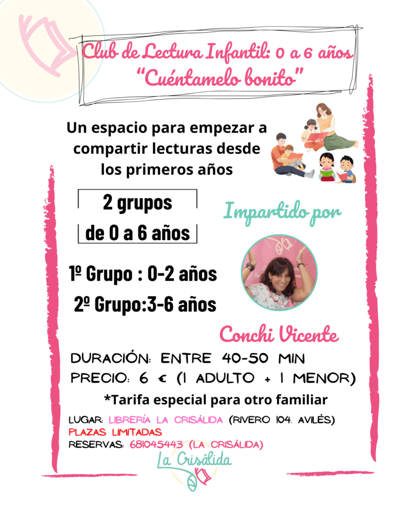 Cartel Club de lectura infantil: Cuéntamelo bonito